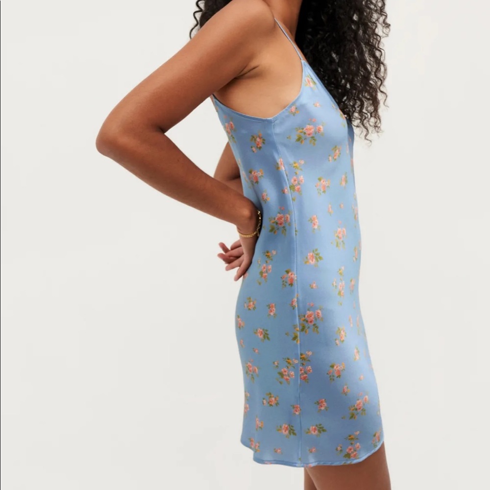 Reformation Blue Floral Mini Dress - Picture 3 of 7